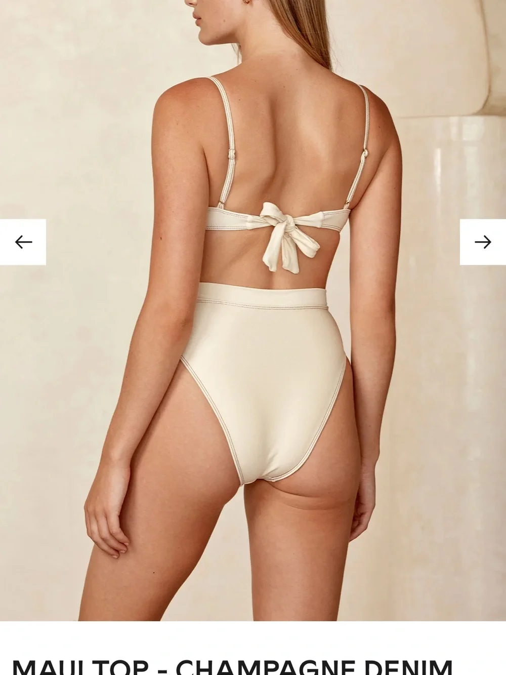 Monday Swimwear Maui Top in Champagne Denim
